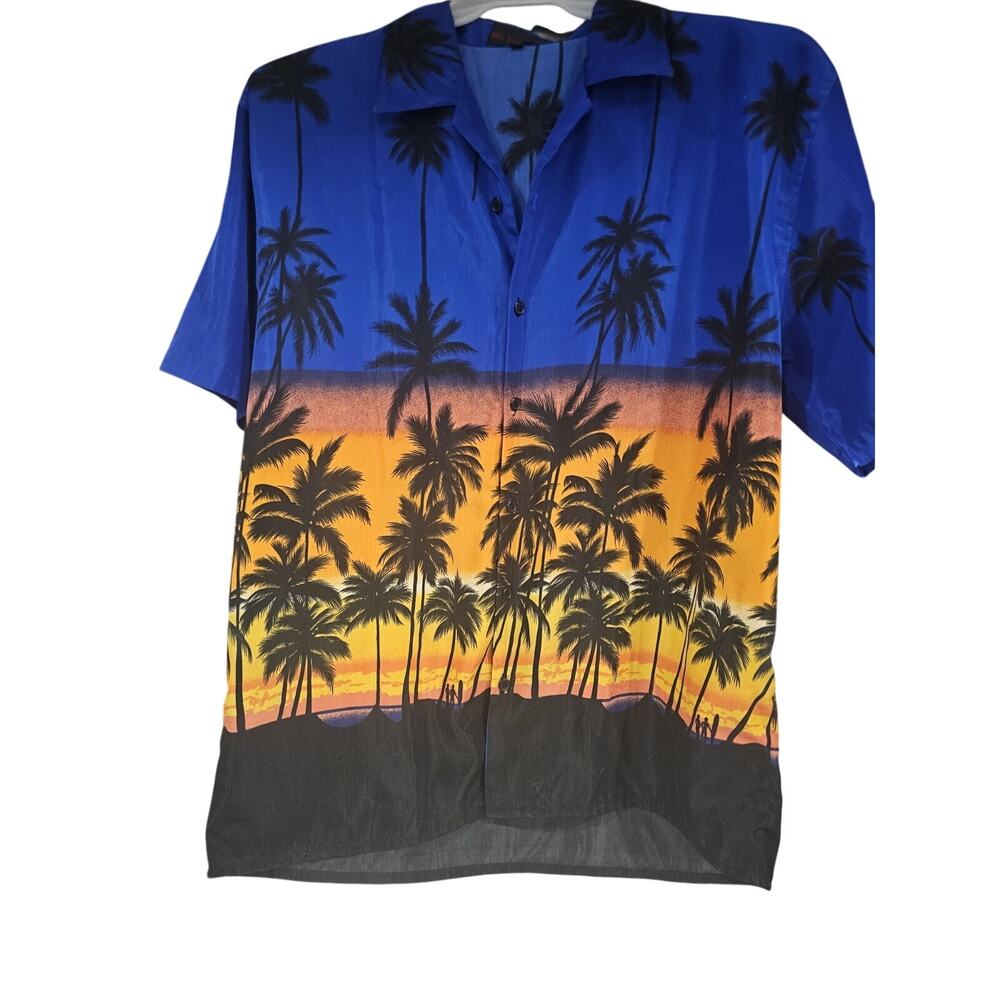 Hawaiian Shirt, Big Brother Mens Size Large Beach Sunset Button Up
